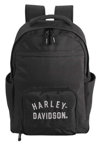 Harley-Davidson® B&S Genuine Leather Backpack w/ Pockets - Black  99678-BLACK - Wisconsin Harley-Davidson